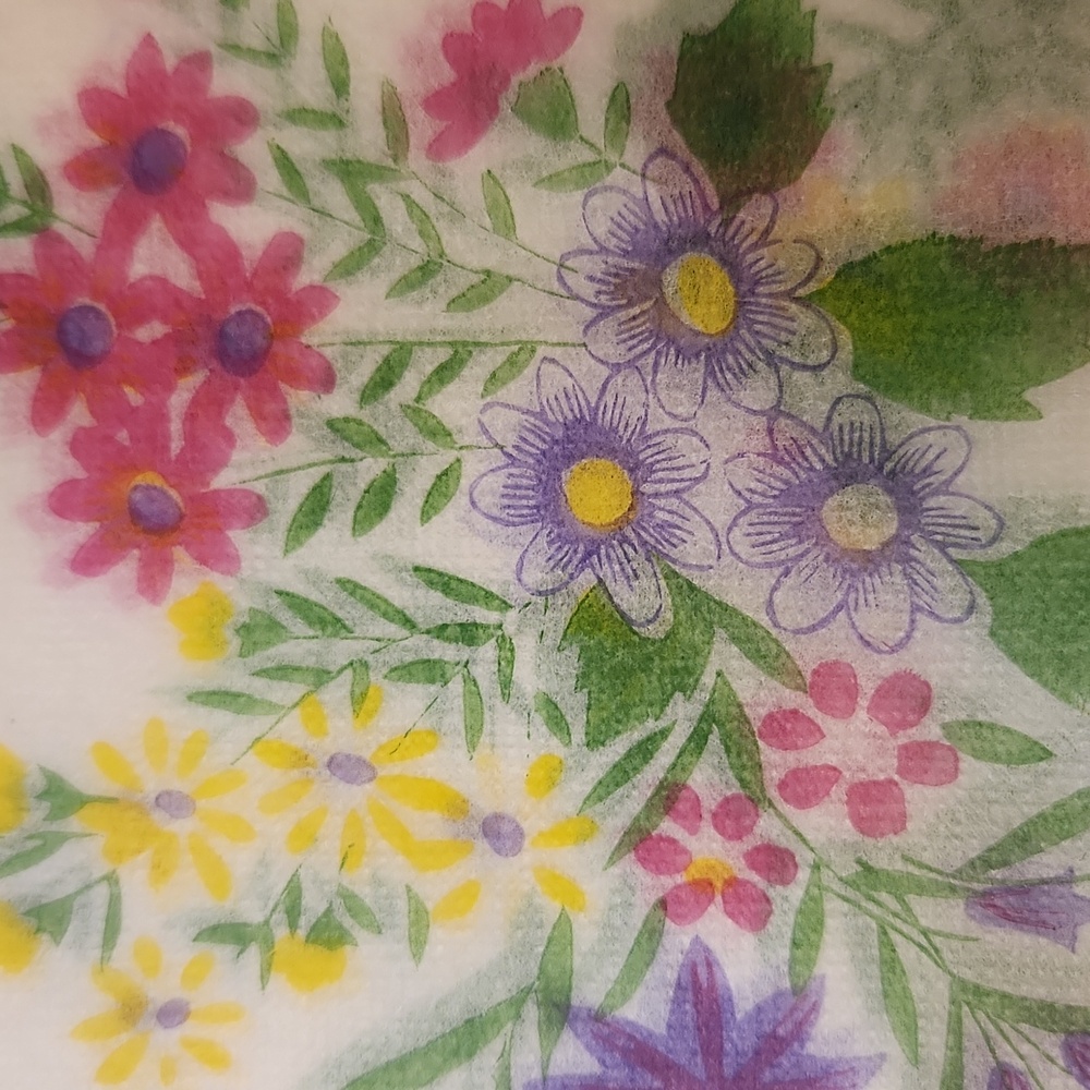 Vintage Petal-Soft Hankies Silky Rice Paper Floral Japan - Picture 4 of 11